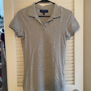 Aeropostale Gray Fitted Short Sleeve Polo Shirt